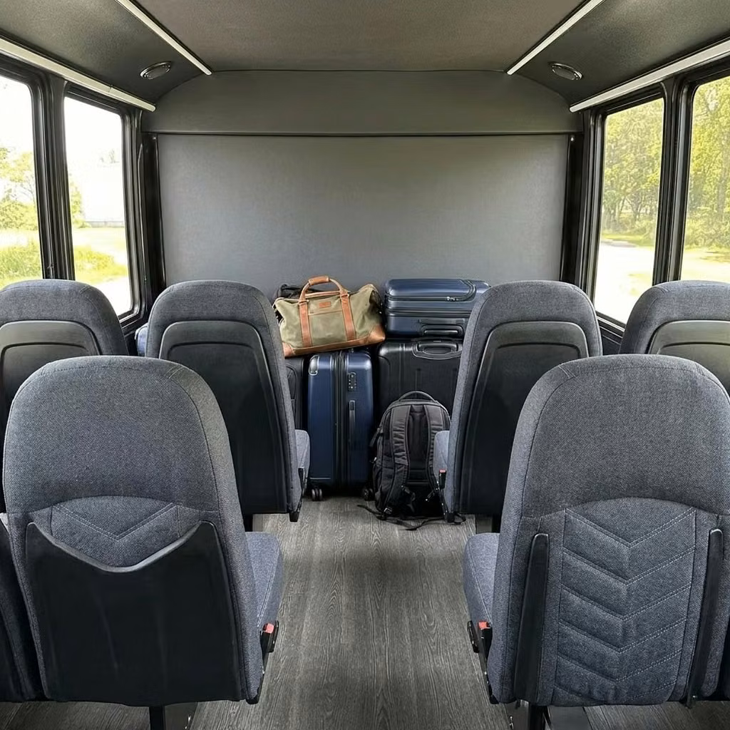 gary 25 passenger minibus luggage area