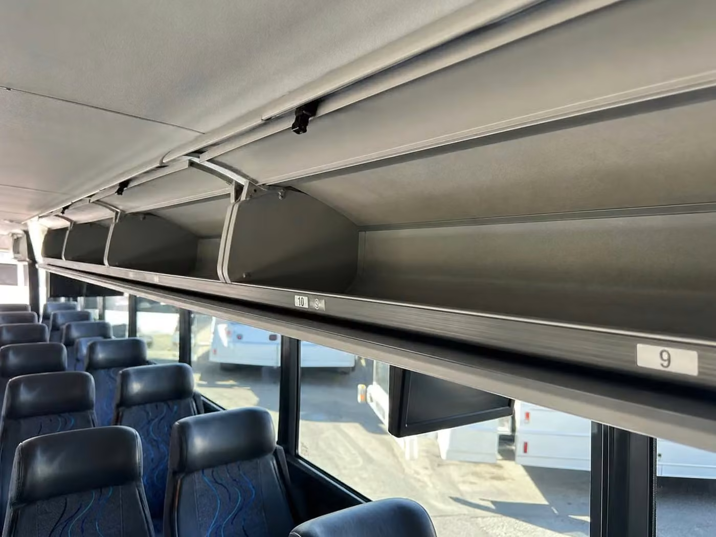 gary 35 passenger minibus overhead storage