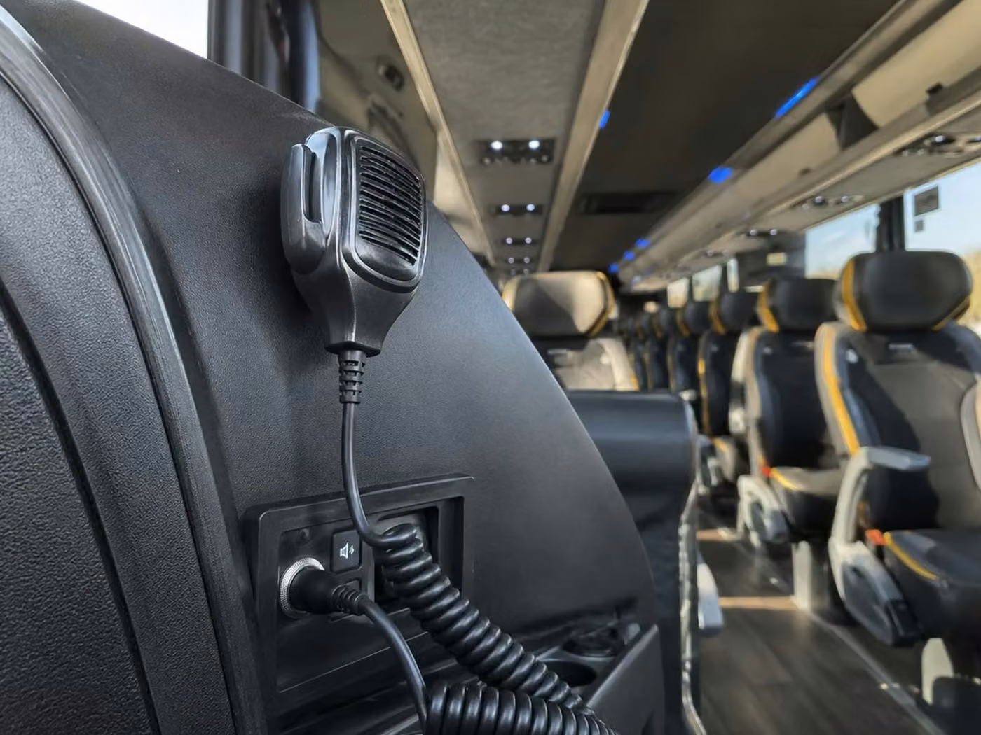 gary 56 passenger charter bus pa system