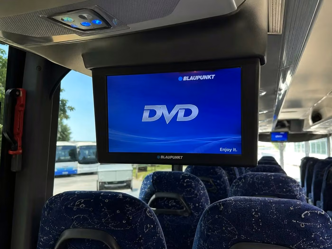 gary 56 passenger charter bus tvs