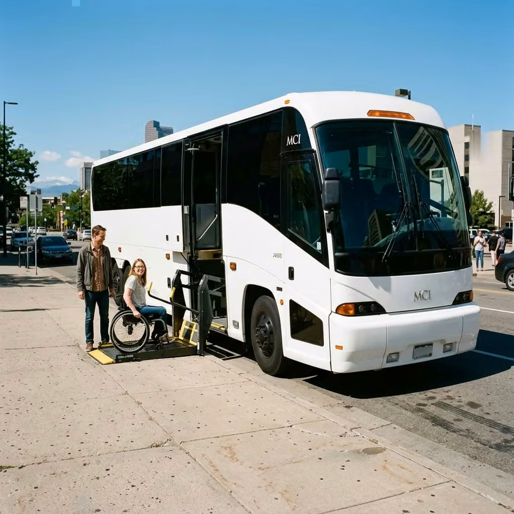 gary 56 passenger charter bus wheelchair lift