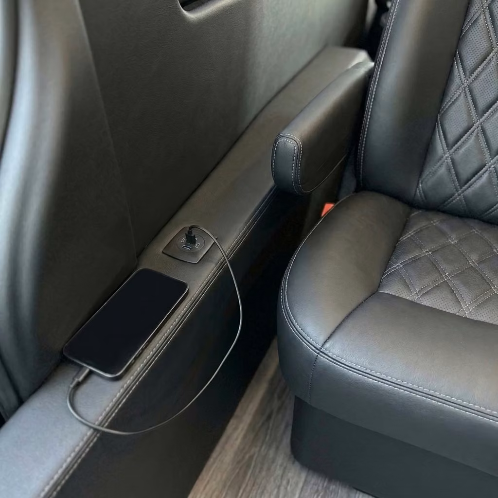 gary sprinter van rental with driver usb charging