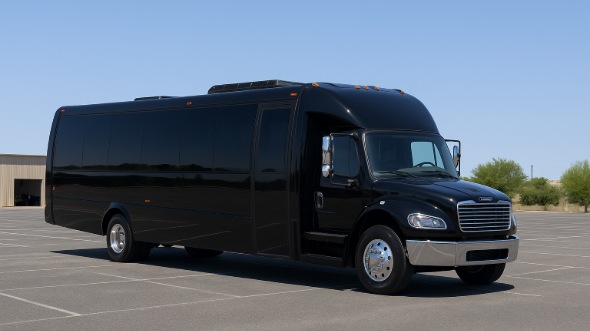 Exterior of Charter Bus Company Gary's 20 Passenger Mini bus in Gary