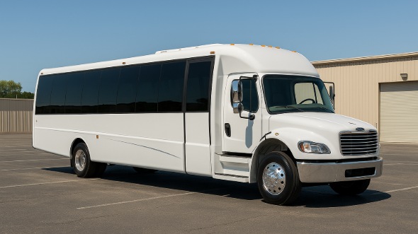 Exterior of Charter Bus Company Gary's 25 Passenger Mini bus in Gary
