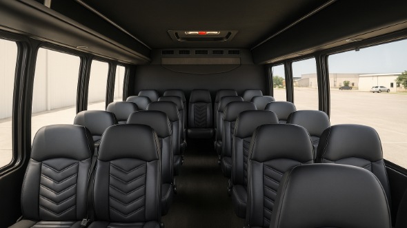 Interior of Charter Bus Company Gary's 25 Passenger Mini bus in Gary