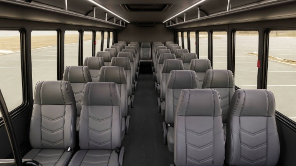 Interior of Charter Bus Company Gary's 35 Passenger Minibus in Gary