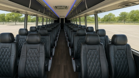 Interior of Charter Bus Company Gary's 54 Passenger Charter Bus in Gary