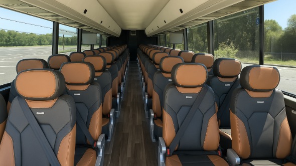 Interior of Charter Bus Company Gary's 56 Passenger Charter Bus in Gary