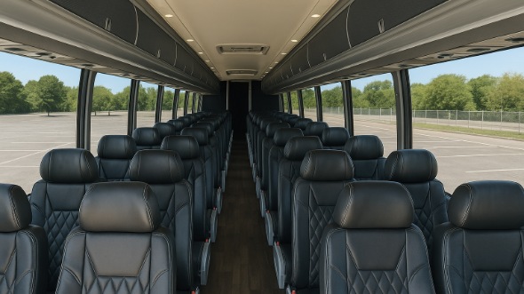gary 50 passenger charter bus inside