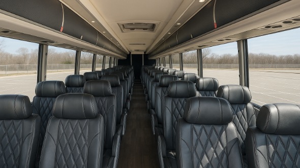 gary 54 passenger charter bus inside