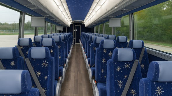 gary 56 passenger charter bus inside