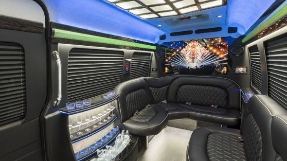 gary sprinter limo rental inside