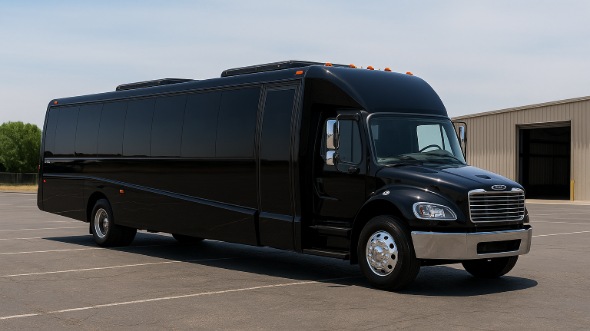 Exterior of Charter Bus Company Gary's Party Bus in Gary