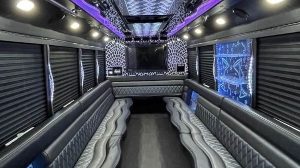 Interior of Charter Bus Company Gary's Party Bus in Gary