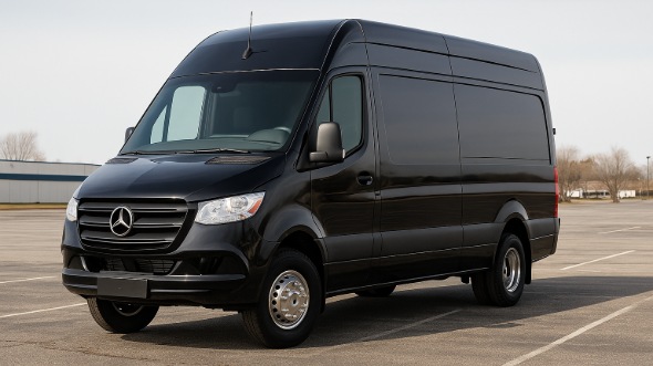 Exterior of Charter Bus Company Gary's Sprinter Van Rental With Driver in Gary